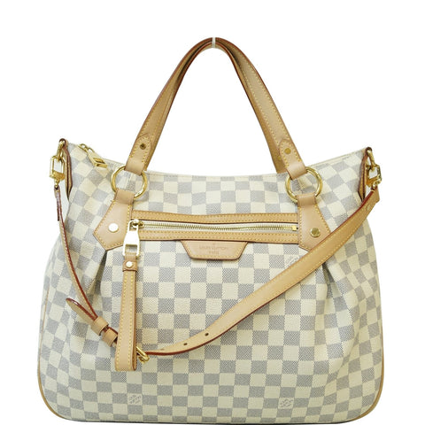LOUIS VUITTON Evora MM Damier Azur Tote Shoulder Bag White