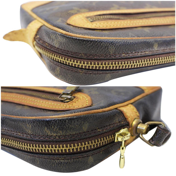 LOUIS VUITTON Marly Dragonne PM Monogram Canvas Clutch Bag Brown