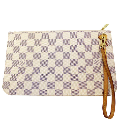 LOUIS VUITTON Pochette Wristlet Pouch Neverfull MM Damier Azur