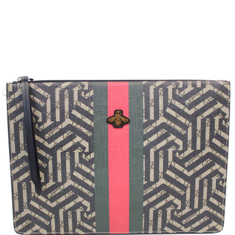 GUCCI GG Supreme Caleido Web Crossbody Messenger Bag Beige