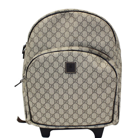 Gucci GG Supreme Canvas Trolley Backpack Bag Beige