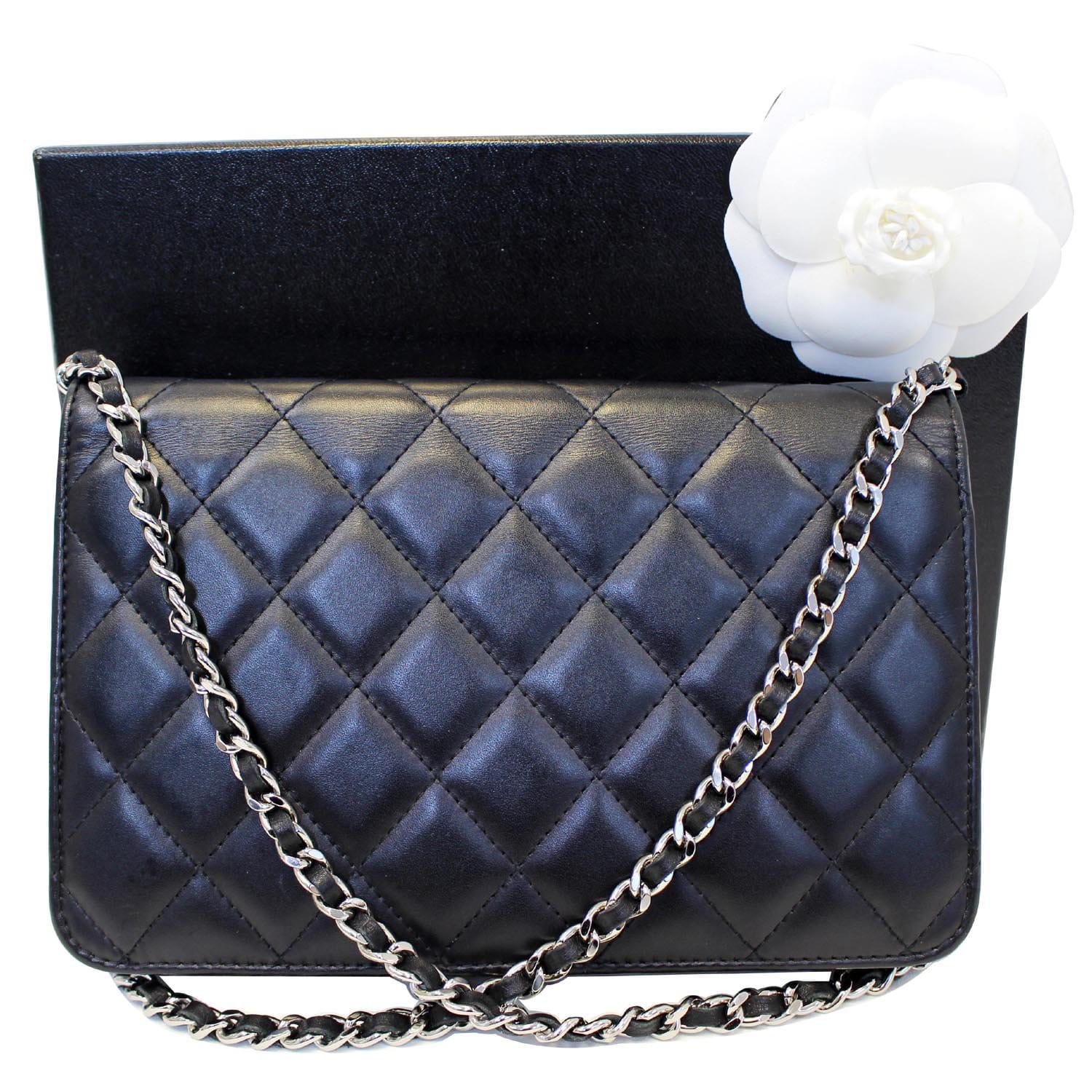 Chanel Navy Blue Quilted Lambskin Leather Classic WOC Clutch Bag