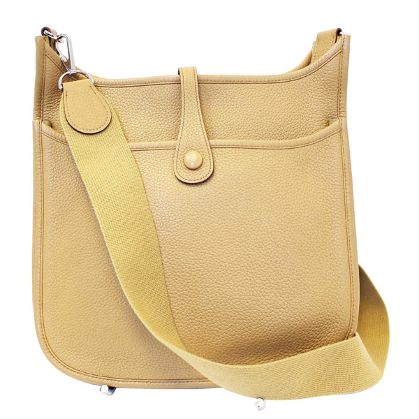 HERMES Evelyne PM Clemence Leather Shoulder Crossbody Bag Beige-US