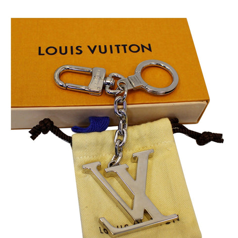 LOUIS VUITTON LV Facettes Bag Charm Key Holder Silver