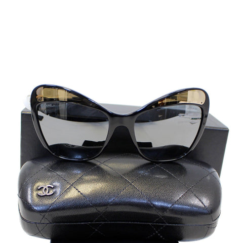CHANEL Butterfly Runway Sunglasses Black