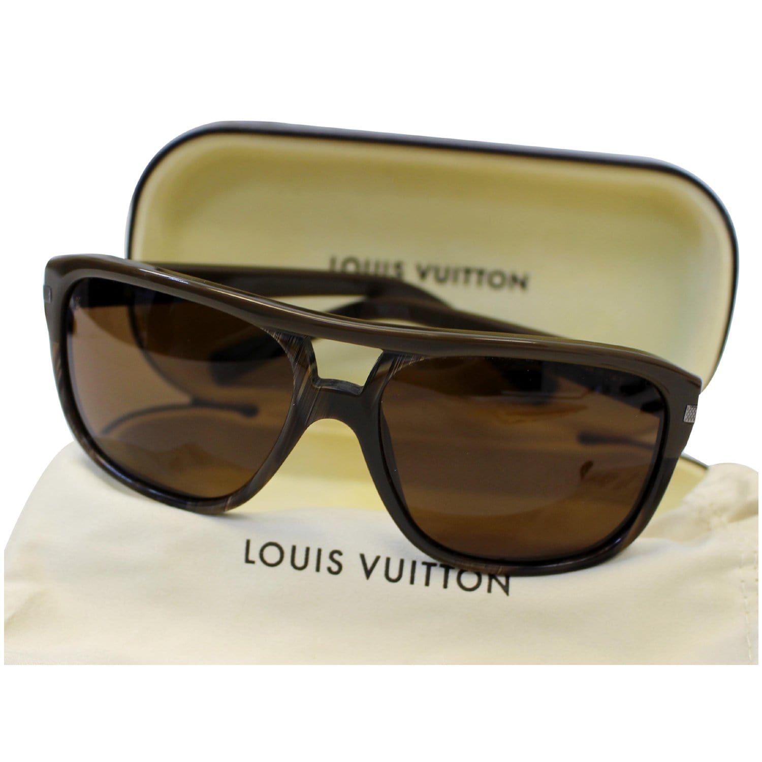 Louis Vuitton Brown Socoa Damier Aviators Sunglasses – Inside The Closet