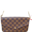 LOUIS VUITTON Pochette Felicie Damier Ebene Crossbody Bag Brown