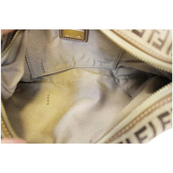 FENDI Zucca Small Canvas Shoulder Bag Beige-US