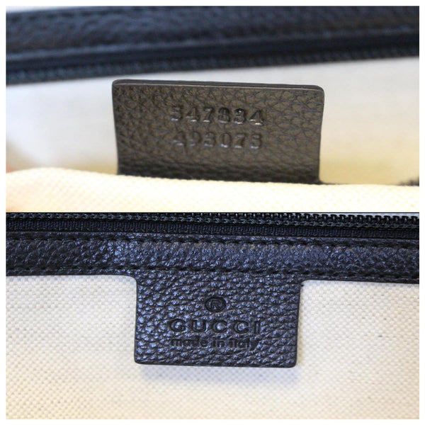 Gucci Leather Print Backpack Bag Black - gucci logo