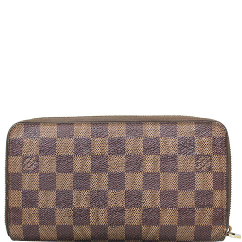 LOUIS VUITTON Zippy Damier Ebene Organizer Wallet Brown
