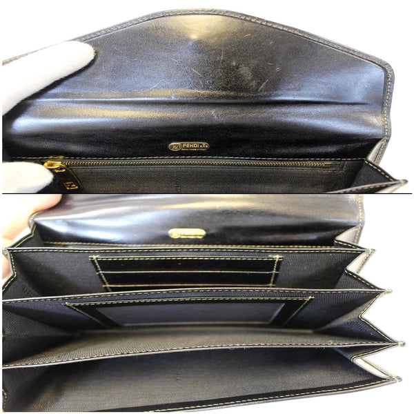 Fendi Vintage Pequin Stripe Wallet Brown - interior 