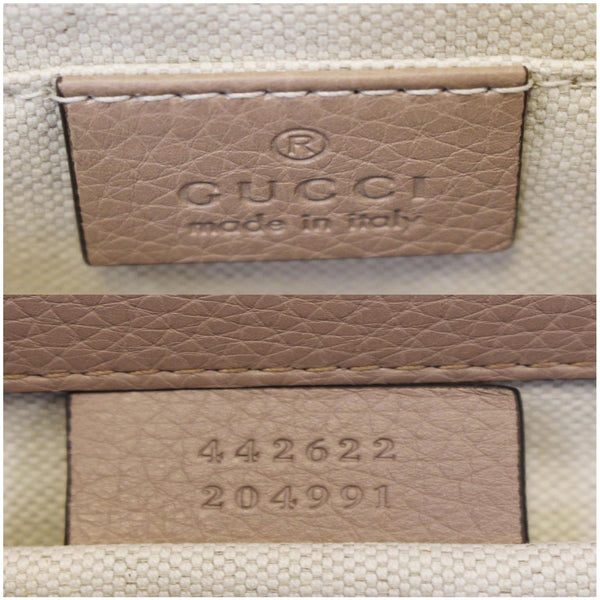 GUCCI GG Marmont Leather Top Handle Shoulder Bag Taupe 442622