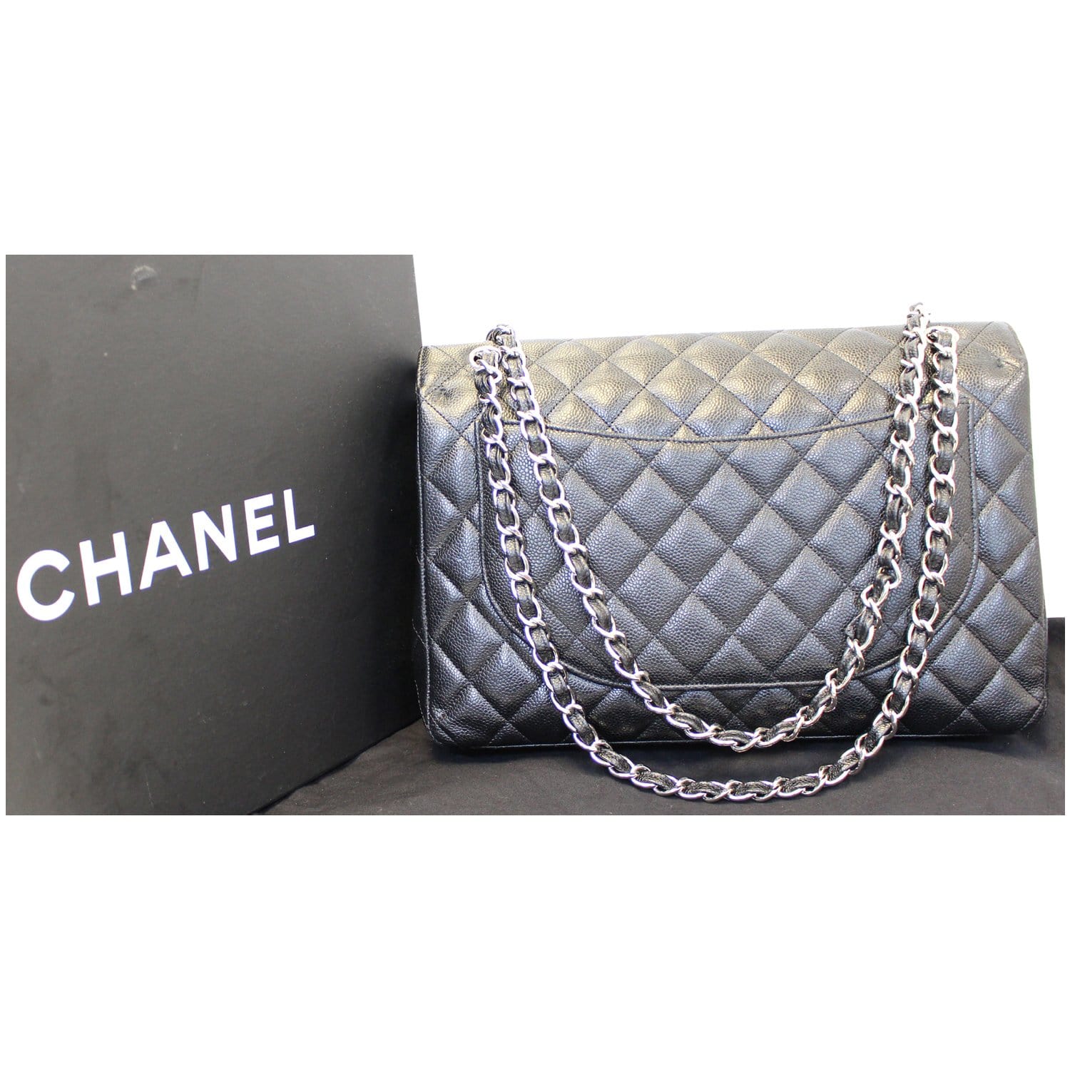 CHANEL, Bags, Chanel Maxi Classic Double Flap Bagblack Lambskin