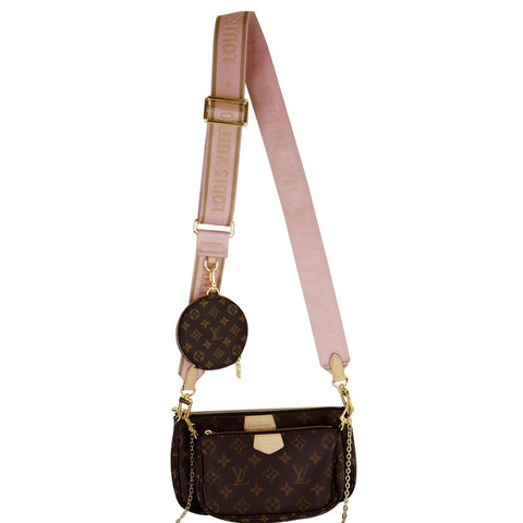 LOUIS VUITTON Multi Pochette Accessories Monogram Canvas Shoulder Bag Pink