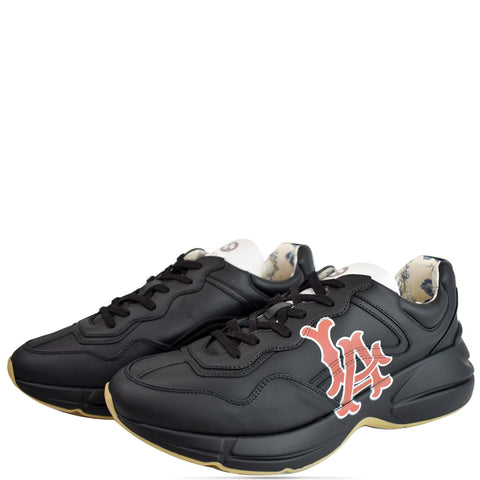 Gucci Rhyton LA Angels Leather Sneakers Black 548637 US 9