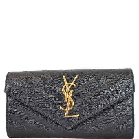 YVES SAINT LAURENT Large Grain De Poudre Wallet Black