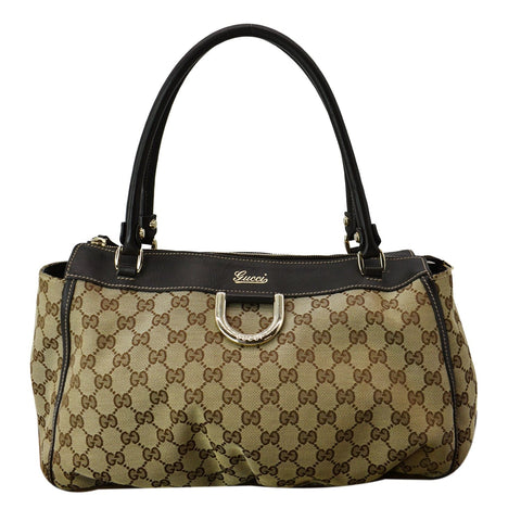 GUCCI D Ring GG Canvas Tote Bag Beige 189831