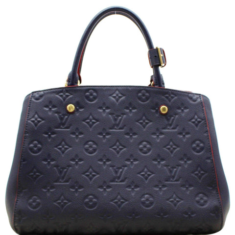 LOUIS VUITTON Montaigne MM Monogram Empreinte Shoulder Bag Navy Blue