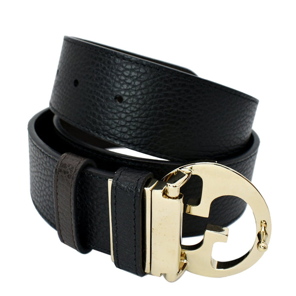 Gucci GG Reversible Leather Belt Black/Brown Size 90.36