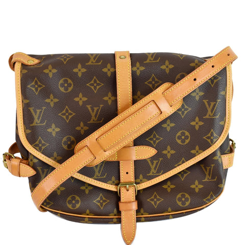 LOUIS VUITTON Saumur 30 Monogram Canvas Shoulder Bag Brown