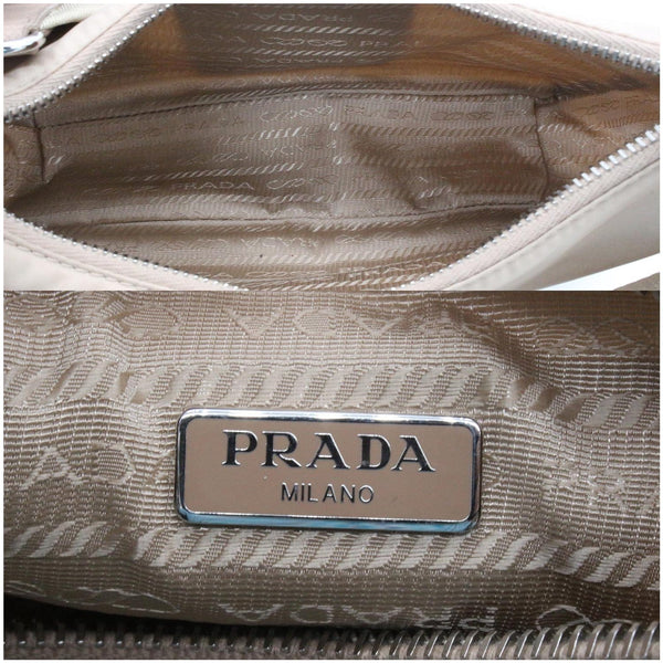 PRADA Re-Edition 2005 Nylon Shoulder Bag Beige