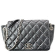 CHANEL Accordion Flap Aged Leather Shoulder Bag Black