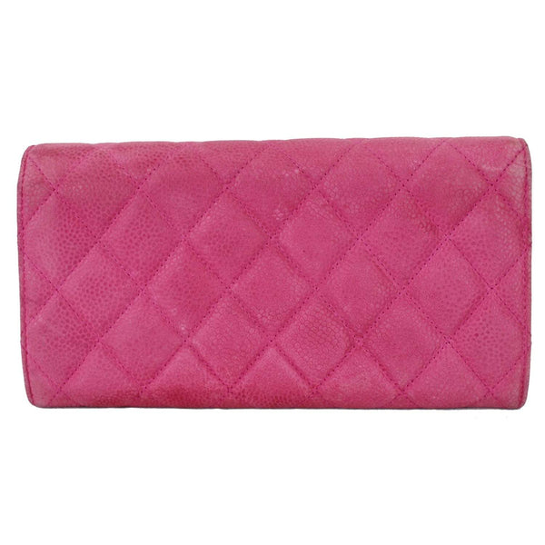 Chanel CC Caviar Leather Long Wallet Pink color