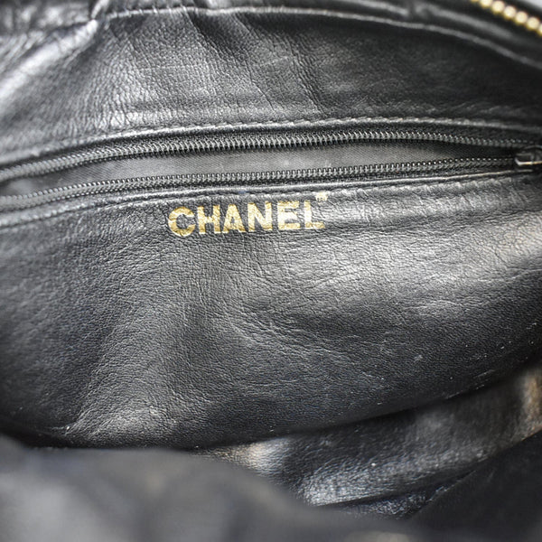 CHANEL Vintage Lambskin Leather Camera Shoulder Bag Black