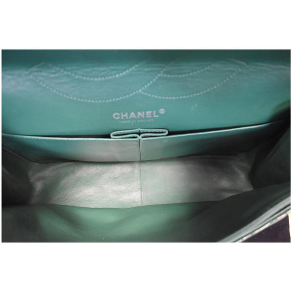 Chanel 2.55 Reissue Double Flap Patent Leather Bag Green interior preview