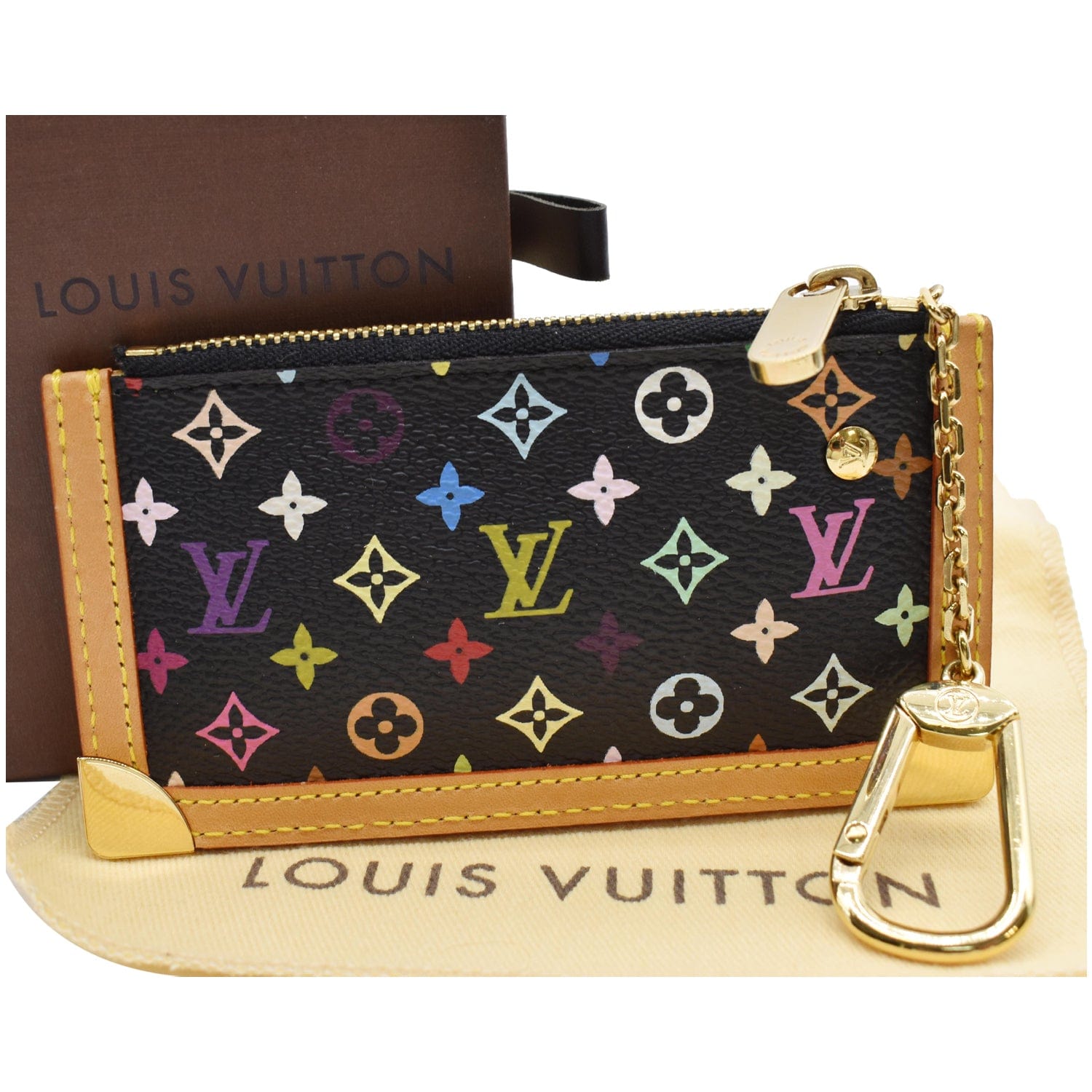 Louis Vuitton Brown Monogram Empreinte Leather Key Pouch Pochette Cles Coin  For Sale at 1stDibs
