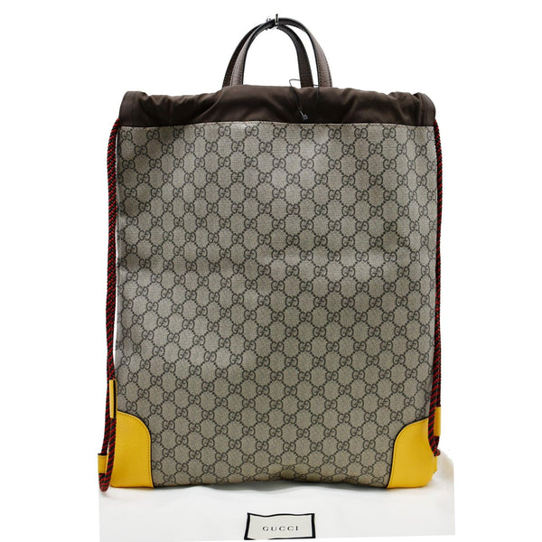 Gucci Neo Vintage Drawstring Supreme Canvas Backpack Bag backside view