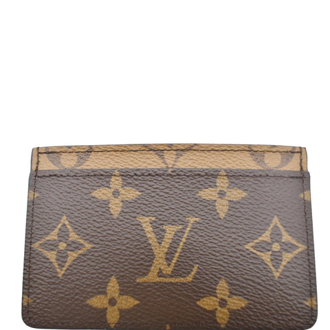 LOUIS VUITTON Reverse Monogram Canvas Card Holder Brown