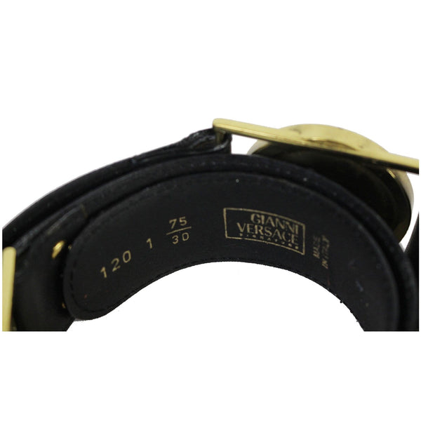 VERSACE Vintage Medusa Head Leather Belt 28 Black