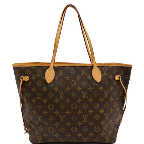 LOUIS VUITTON Neverfull MM Monogram Canvas Shoulder Bag Brown