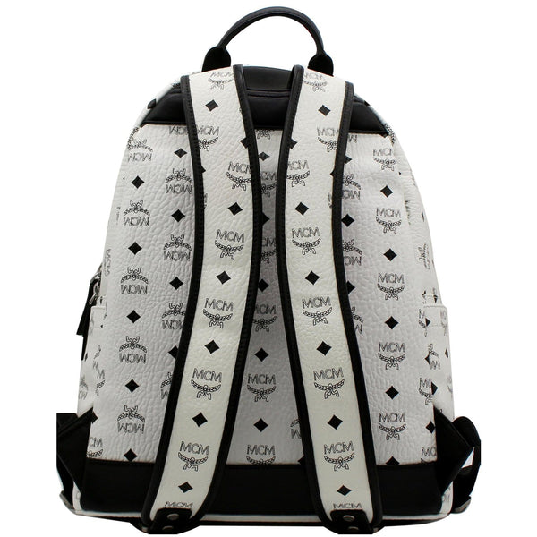 MCM Stark Visetos Coated Canvas Backpack Bag White