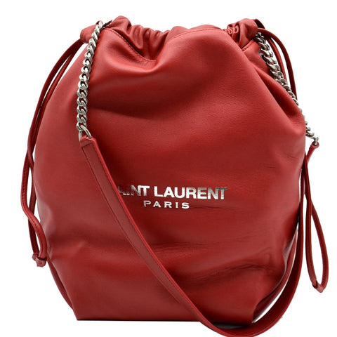 YVES SAINT LAURENT Rose Des Vents PM Grained Leather Top Handle Crossbody Bag Creme