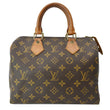 LOUIS VUITTON Speedy 25 Monogram Canvas Satchel Bag Brown