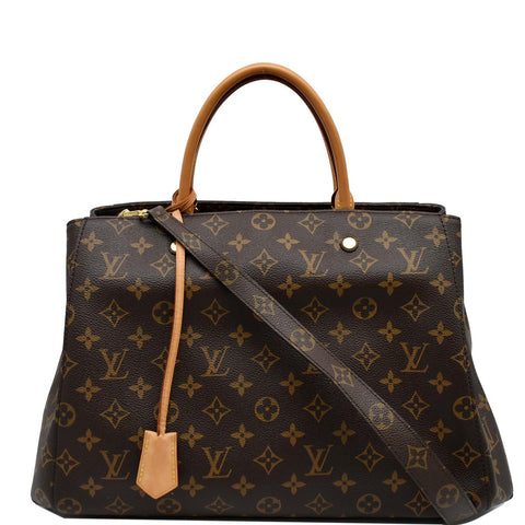 LOUIS VUITTON Montaigne GM Monogram Canvas Shoulder Bag Brown
