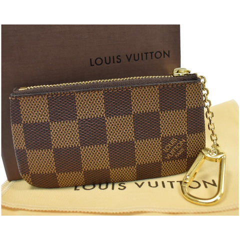 LOUIS VUITTON Key Coin Pouch Damier Ebene Brown