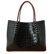 CHRISTIAN LOUBOUTIN Cabarock Croc-Embossed Leather Tote Bag Black