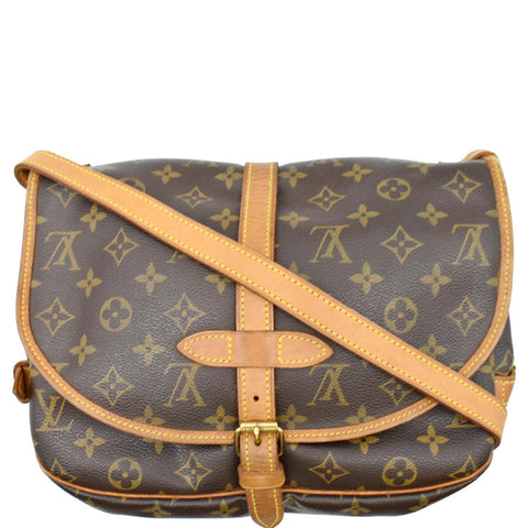 LOUIS VUITTON Saumur 30 Monogram Canvas Shoulder Bag Brown