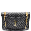 YVES SAINT LAURENT Large Envelope Grain De Poudre Chain Shoulder Bag Black