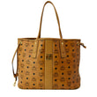 MCM Reversible Liz Medium Visetos Canvas Shopper Tote Bag Cognac