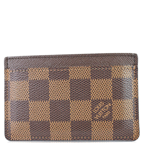 LOUIS VUITTON Card Holder Damier Ebene Brown