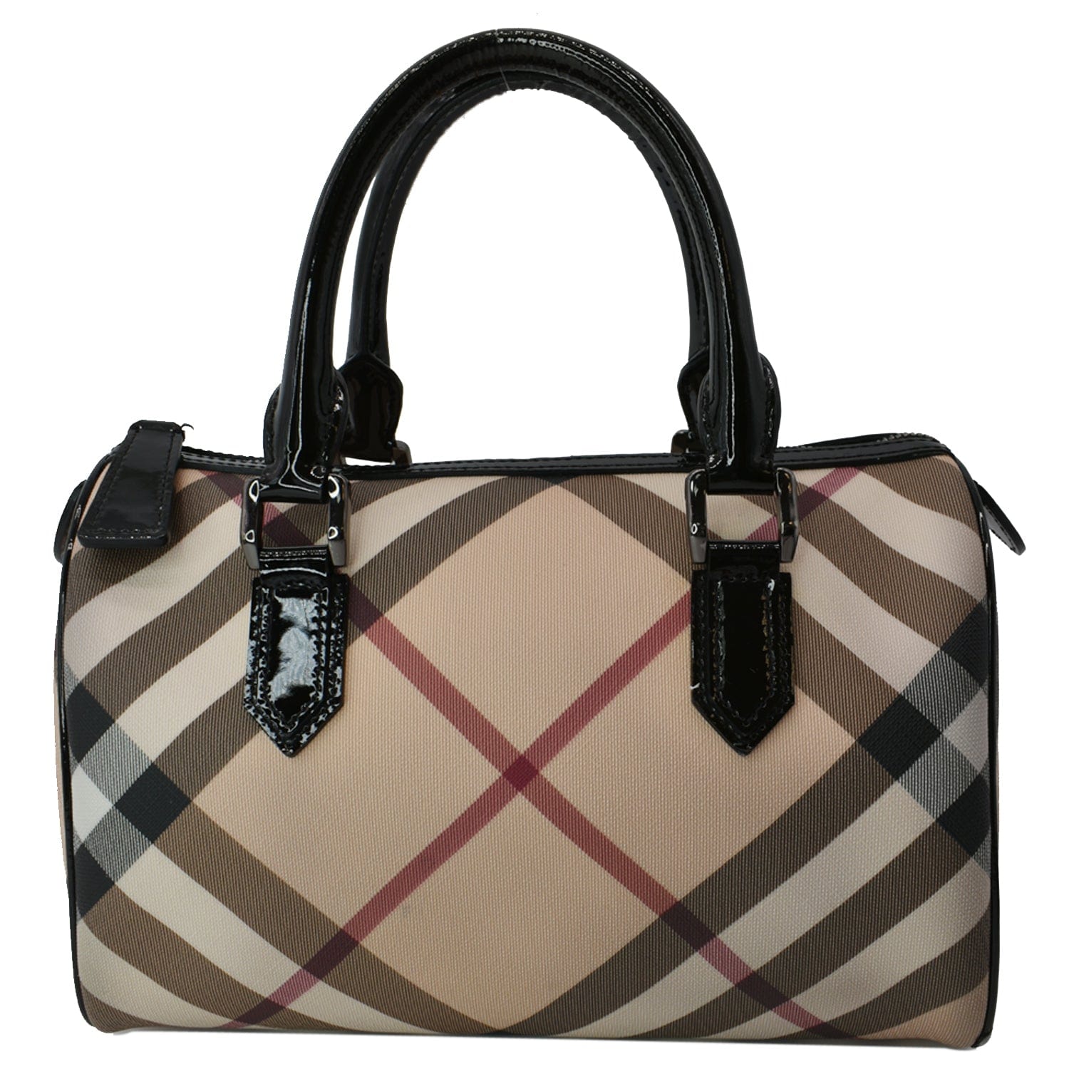 burberry silouhette bowler bag-rain and shine BURBERRY Small Chester Nova Check Patent Bowling Bag Black