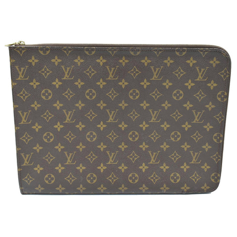 LOUIS VUITTON Monogram Canvas Poche Documents Portfolio Case Brown