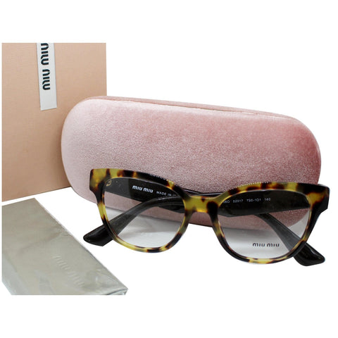 Miu Miu MU06OV 7S01O1 Light Havana Eyeglasses Demo Lens