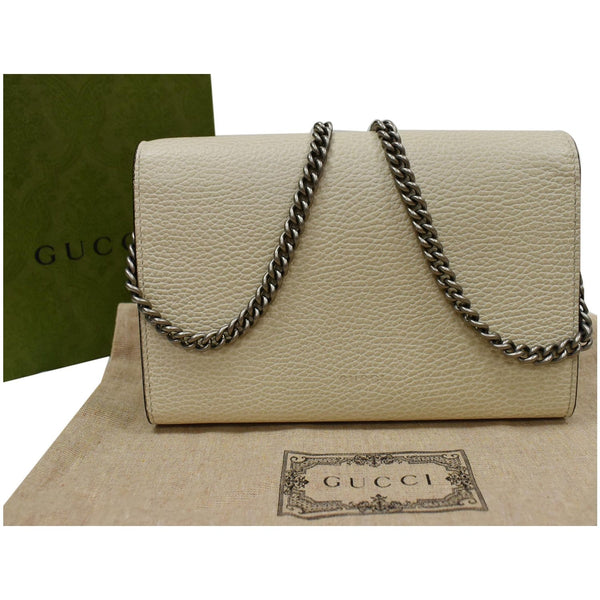 GUCCI Dionysus Mini Leather Chain Shoulder Bag Off White 401231