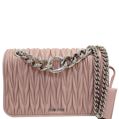 MIU MIU Nappa Matelasse Club Shoulder Bag Mauve