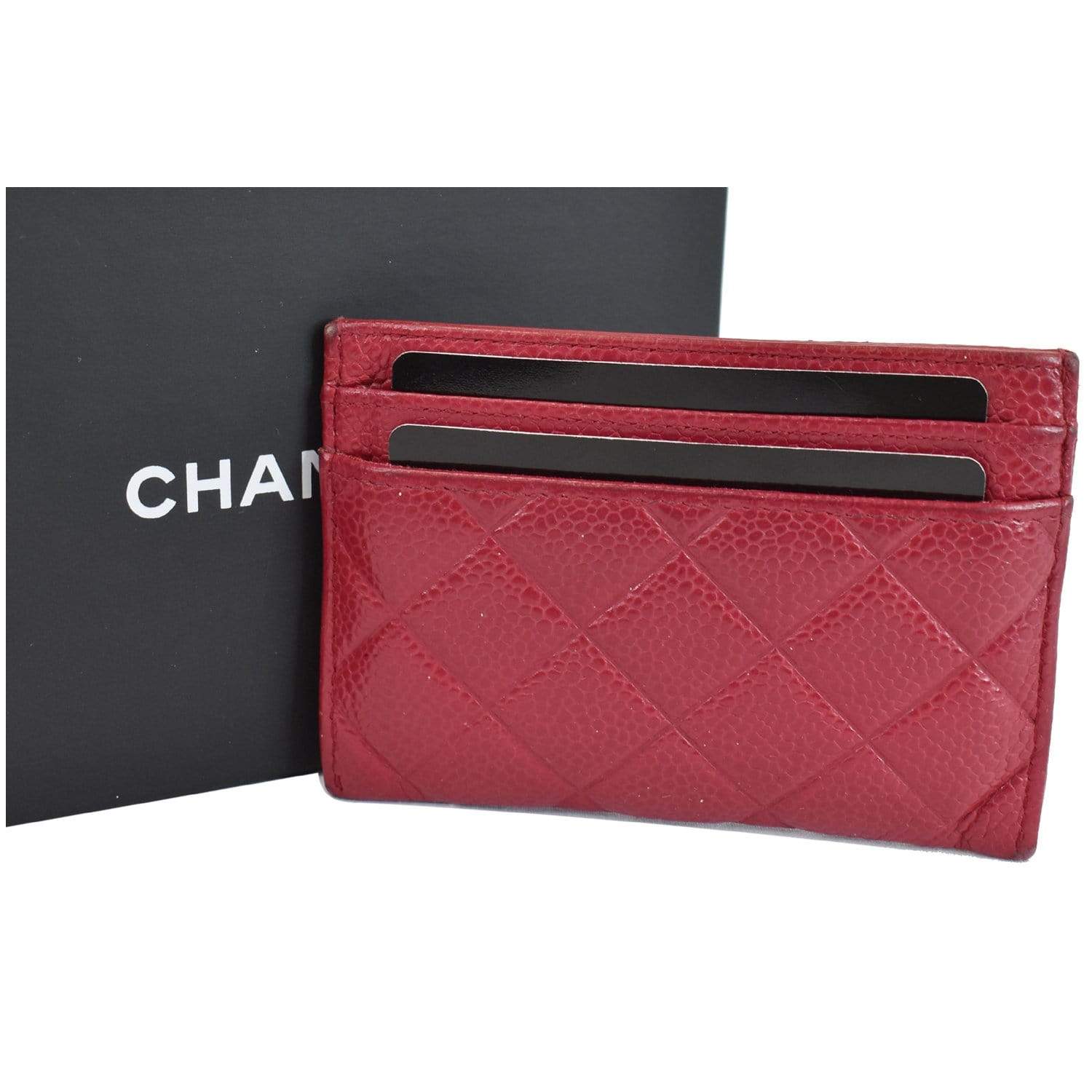 Chanel Card Holder Caviar Leather Case Hot Pink